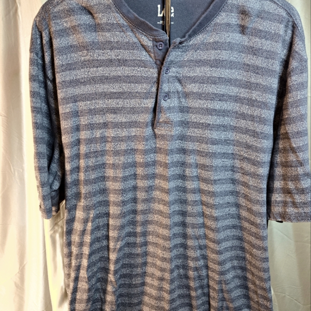 Men's Lee Blue Striped Polo Shirt, Short Sleeve